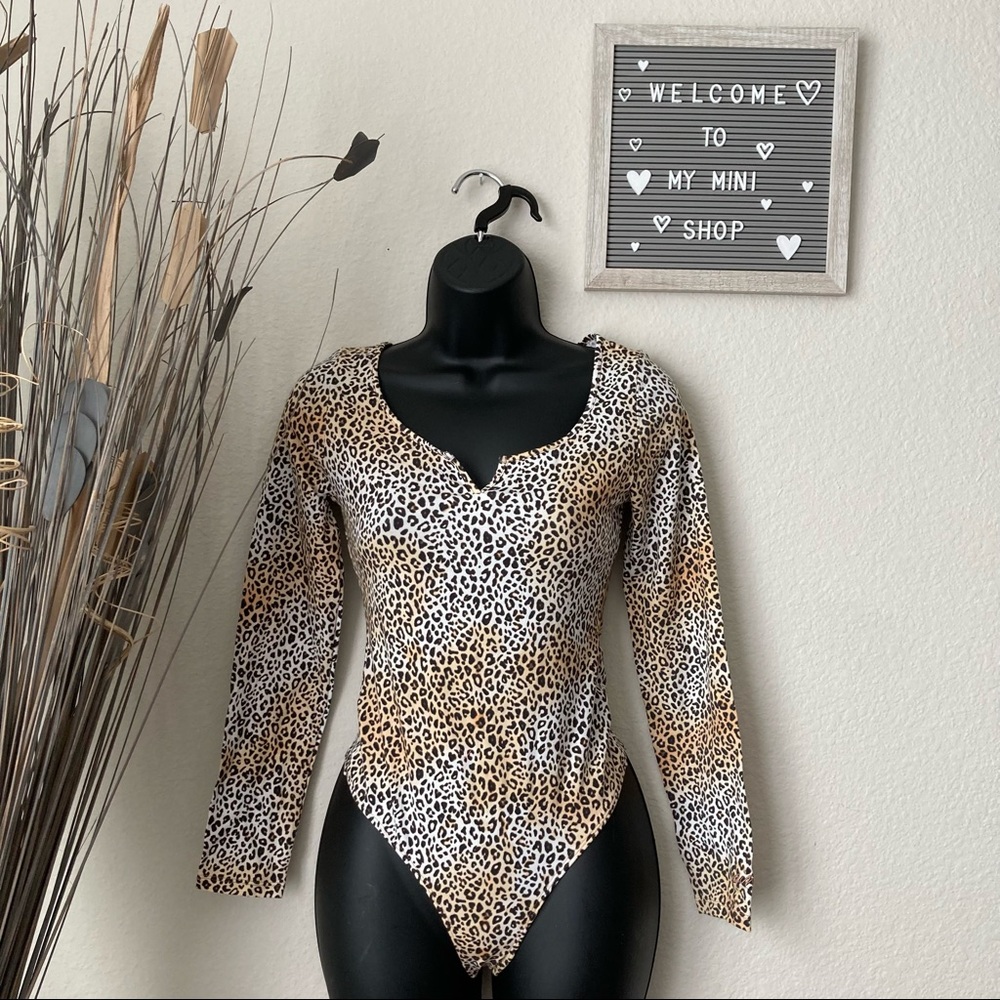 PINK Long Sleeve Rib Bodysuit